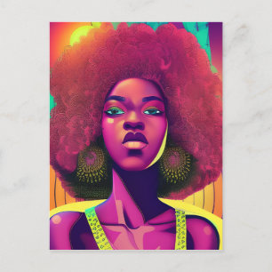 Carte Postale Melanin de la reine noire Sista femme afro-américa