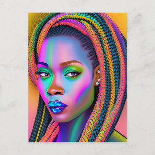 Carte Postale Melanin de la reine noire Sista femme afro-américa