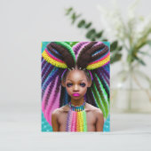 Carte Postale Melanin Easter Rainbow Spring Sista Girl Birthday (Debout devant)