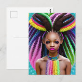 Carte Postale Melanin Easter Rainbow Spring Sista Girl Birthday (Devant / Derrière)