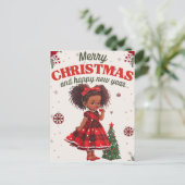 Carte Postale Melanin Noël Black Girl Magic Xmas Magic Fun (Debout devant)