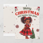 Carte Postale Melanin Noël Black Girl Magic Xmas Magic Fun (Devant / Derrière)
