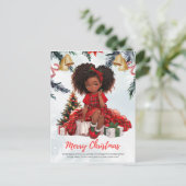 Carte Postale Melanin Noël Black Girl Magic Xmas Magic Fun (Debout devant)