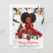 Carte Postale Melanin Noël Black Girl Magic Xmas Magic Fun (Devant / Derrière)