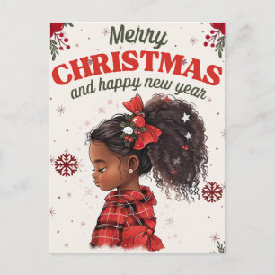 Carte Postale Melanin Noël Black Girl Magic Xmas Magic Fun