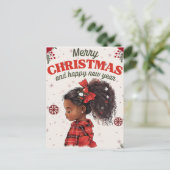 Carte Postale Melanin Noël Black Girl Magic Xmas Magic Fun (Debout devant)