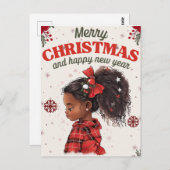 Carte Postale Melanin Noël Black Girl Magic Xmas Magic Fun (Devant / Derrière)