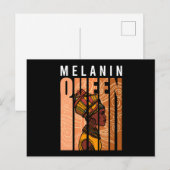 Carte Postale Melanin Queen Black History Mois afro-américain (Devant / Derrière)