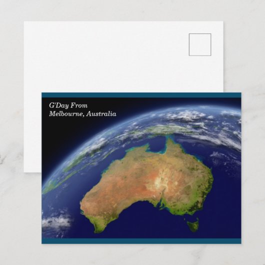 Carte Postale Melbourne Australie de l'espace (Devant / Derrière)