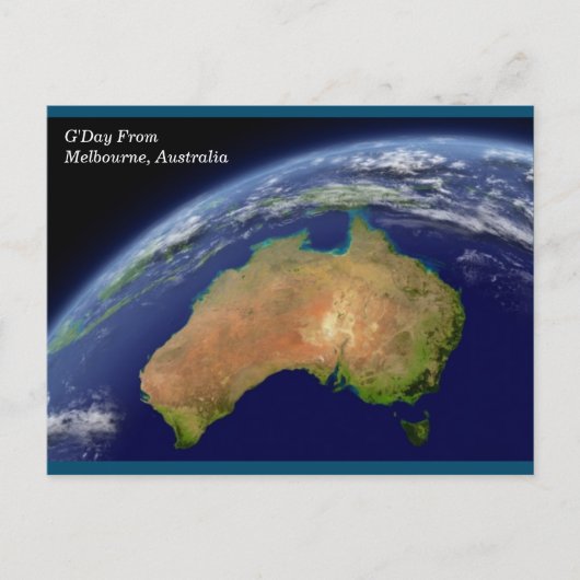 Carte Postale Melbourne Australie de l'espace (Devant)