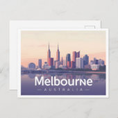Carte Postale Melbourne Australie Pastel Travel Design (Devant / Derrière)