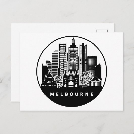 Carte Postale Melbourne Australie Skyline (Devant / Derrière)