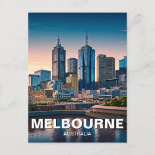 Carte Postale Melbourne Australie Skyline Travel