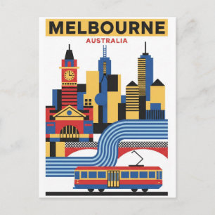 Carte Postale Melbourne Australie Skyline Voyage