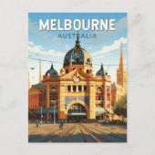 Carte Postale Melbourne Australie Travel Art Vintage (Devant)