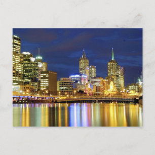 Carte Postale Melbourne, Australie. Une vue nocturne sur les 2