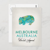 Carte Postale Melbourne Australie Wombat (Devant / Derrière)