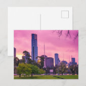 Carte Postale Melbourne City Jolie en rose (Devant / Derrière)