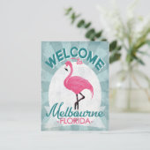 Carte Postale Melbourne Floride Flamant Rose Rétro (Debout devant)