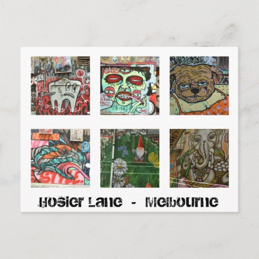 Carte Postale Melbourne Graffiti Urban Art Postcard Hosier Lane (Devant)