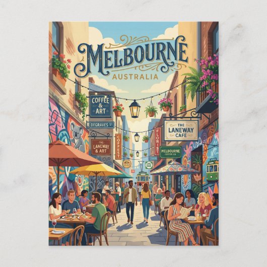 Carte Postale Melbourne Lanes Australie (Devant)