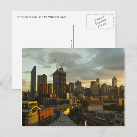 Carte Postale Melbourne Sunset (Devant / Derrière)