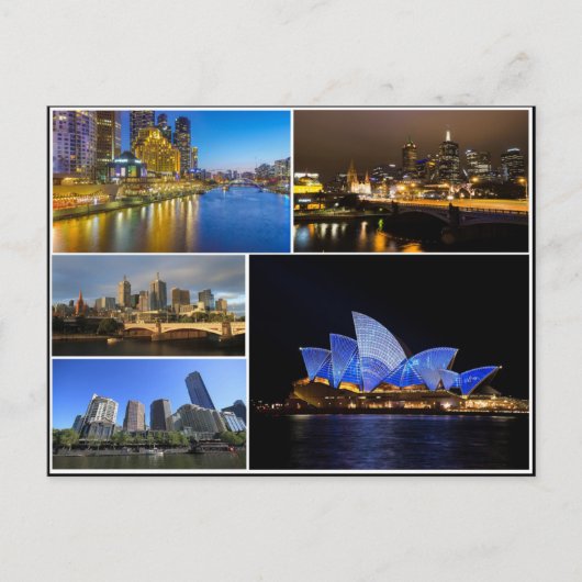 Carte Postale Melbourne sydney Australia Yarra river collage (Devant)