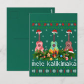Carte Postale Mele Kalikimaka Ukulele Guitar Gift Ugly Ukulele (Devant / Derrière)