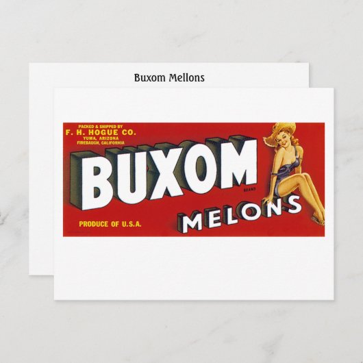 Carte Postale Mellons Buxom (Devant / Derrière)