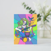 Carte postale "Melody" Rainbow Guitar Hippie Fairy (Debout devant)