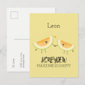 Carte Postale Melons Tu Me Rends Joyeux Humour Fruit Pun (Devant / Derrière)