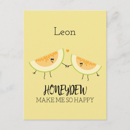 Carte Postale Melons Tu Me Rends Joyeux Humour Fruit Pun (Devant)
