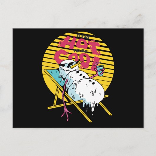 Carte Postale Melting Snowman tellement chaud pour être cool (Devant)
