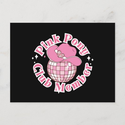 Carte Postale Membre du club poney rose (Devant)