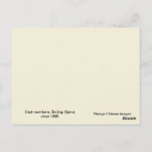 Carte Postale Membres de la caste, opéra de Pékin, vers 1880 (Dos)