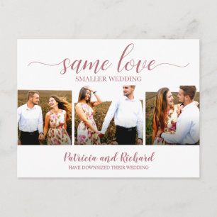 Carte Postale Même amour annonce de mariage réduit en 3 photos