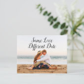 Carte Postale Même Amour Différent Date Mariage Reporté Noir (Debout devant)