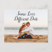 Carte Postale Même Amour Différent Date Mariage Reporté Noir (Devant)