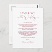 Carte Postale Même Amour Downsize Mariage Simple Élégant (Devant / Derrière)