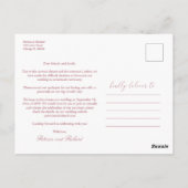 Carte Postale Même Amour Downsize Mariage Simple Elegant 3 Photo (Dos)