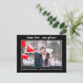 Carte Postale Même amour Nouveaux plans Enregistrer Date BUDGET  (Debout devant)