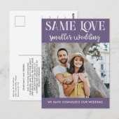 Carte Postale Même amour petit mariage réduit photo simple (Devant / Derrière)