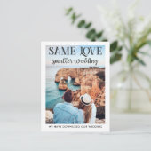 Carte Postale Même amour petit mariage réduit photo simple (Debout devant)