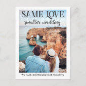 Carte Postale Même amour petit mariage réduit photo simple (Devant)