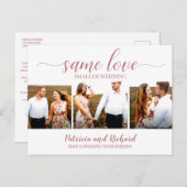 Carte Postale Même Amour Télédimensionner Mariage Faire-part 3 P (Devant / Derrière)