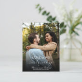 Carte Postale Même Amour Télédimensionner Mariage Simple Élégant (Debout devant)