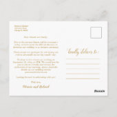 Carte Postale Même annonce de mariage downsizing photo or (Dos)