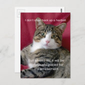 Carte Postale Mème de chat (Devant / Derrière)