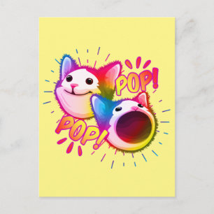 Carte Postale mème de chat pop