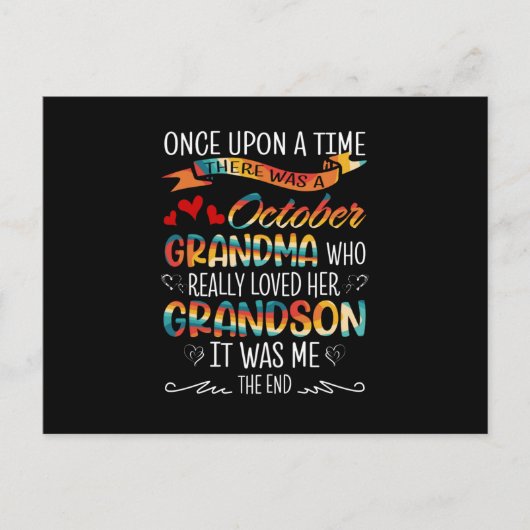 Carte Postale Mémé d'octobre qui aimait vraiment ses petits-fils (Devant)